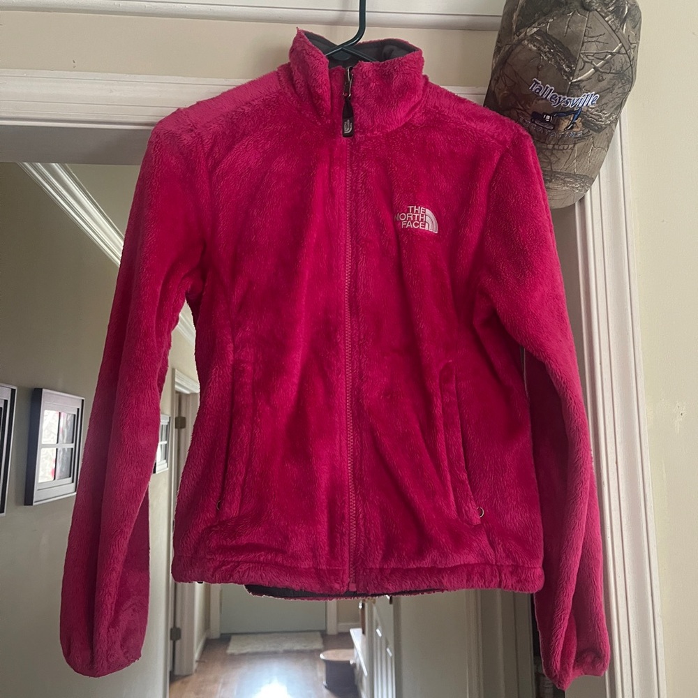 Pink The North Face fleece jacket